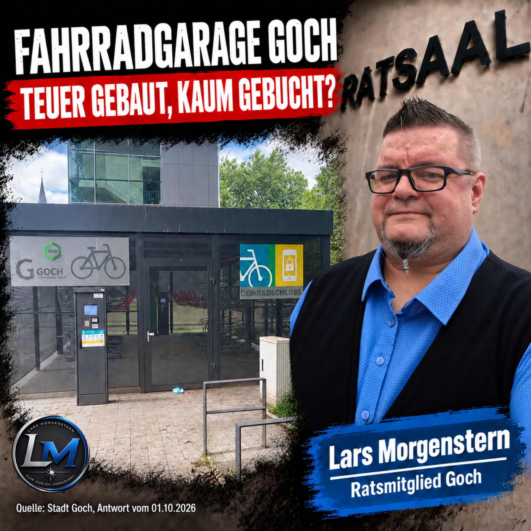 Fahrradgarage Goch – teuer gebaut, kaum gebucht? Mit Lars Morgenstern